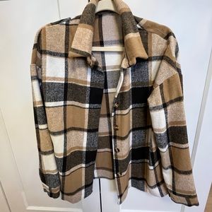 Brown and Black Plaid Shacket